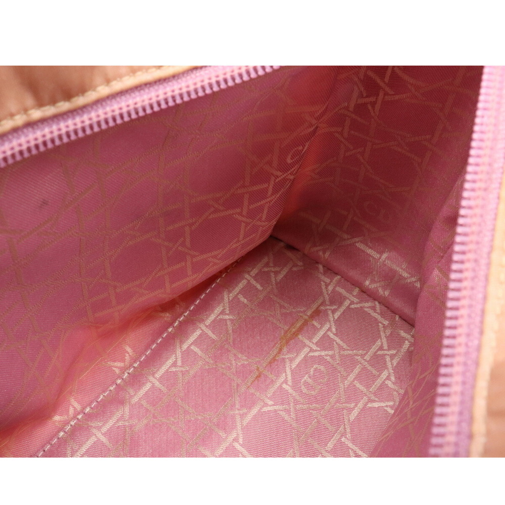 Dior Cannage Handbag Lady Pink Nylon Leather Light Christian - Picture 6 of 9